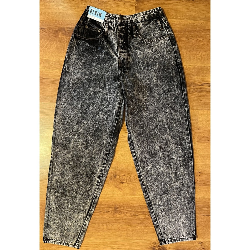 Vintage Denim Jeans Acid Wash‎ 80's Union Bay NWT Black Ice Wash Women's 11